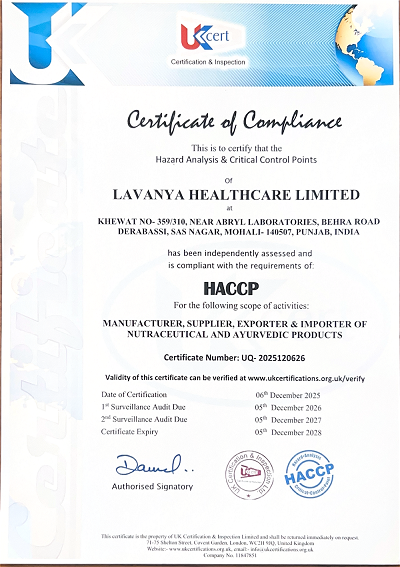 HACCP certificate